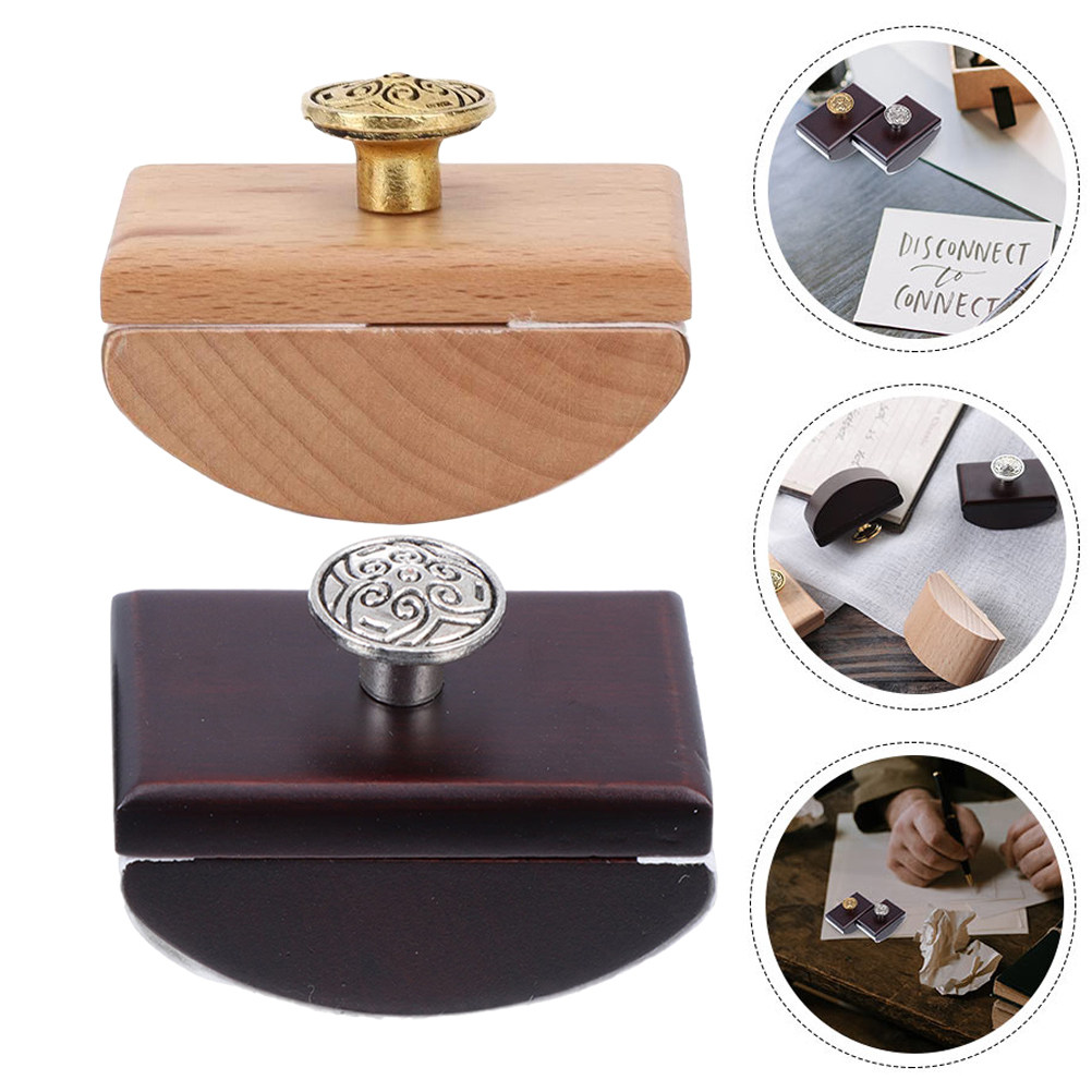 Ink Blotter Paper - 2Pcs Easy Grip Wooden Rocker Blotter