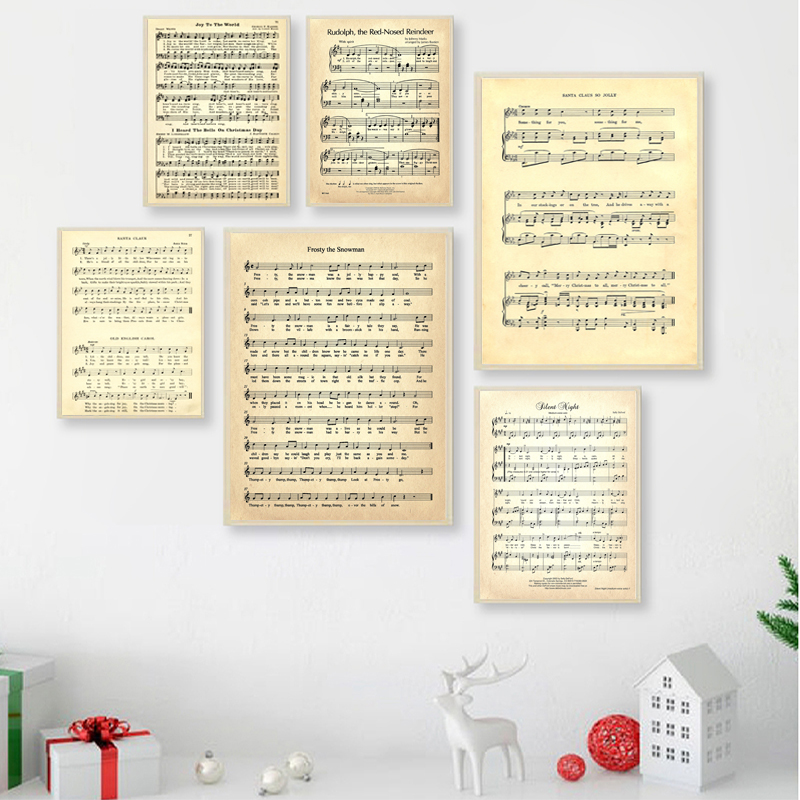 Ink Blotter Paper - CHRISTMAS CAROLS Sheet Music Posters and