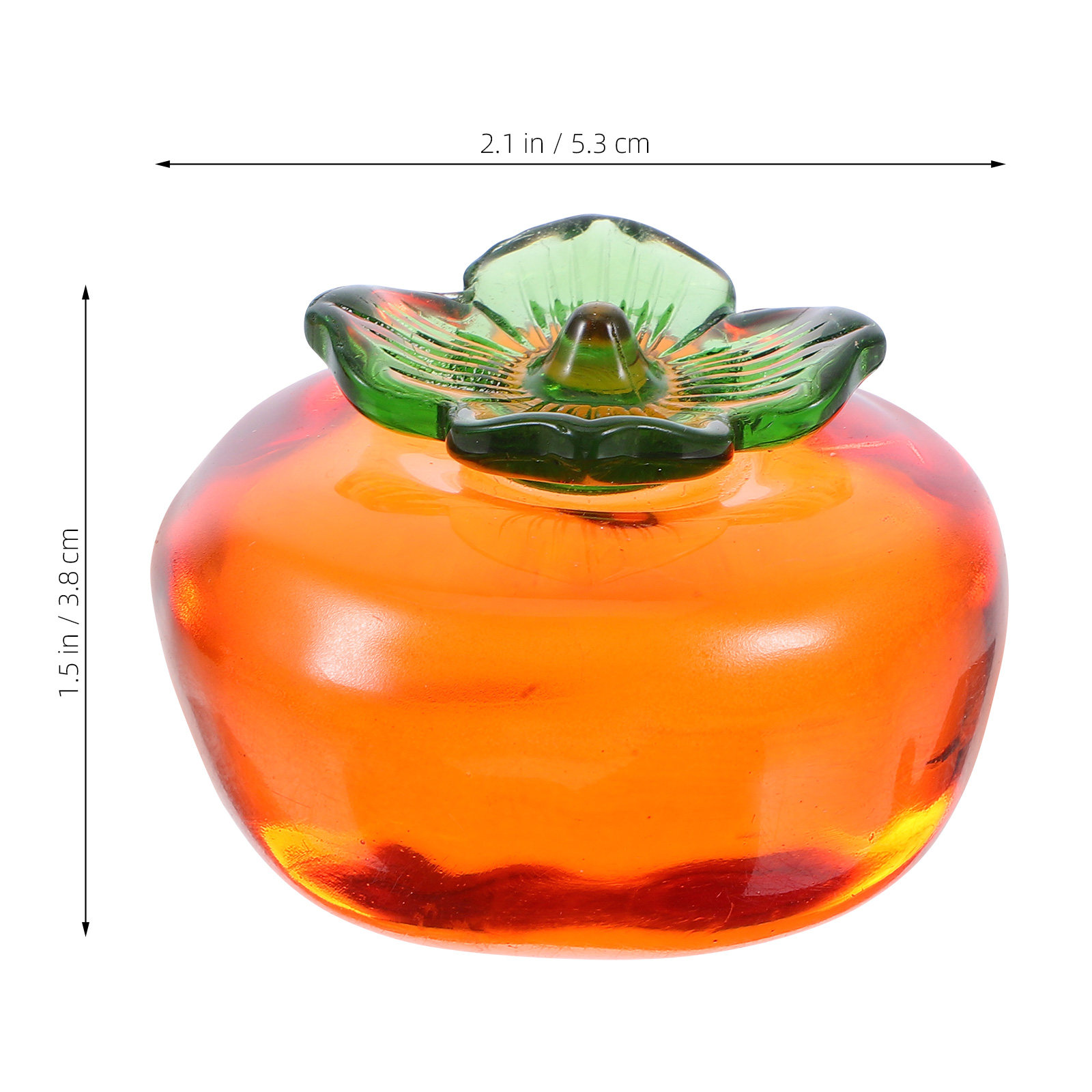 2Pcs Detailed Persimmon Shaped - Paper Weight Crystal recension och pris